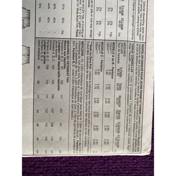 McCalls sewing pattern 9544 unisex pants sz 31.5 32.5 - Picture 5 of 6